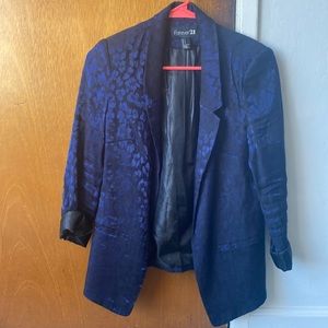 Animal print Blue Blazer (Forever 21)
